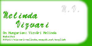 melinda vizvari business card